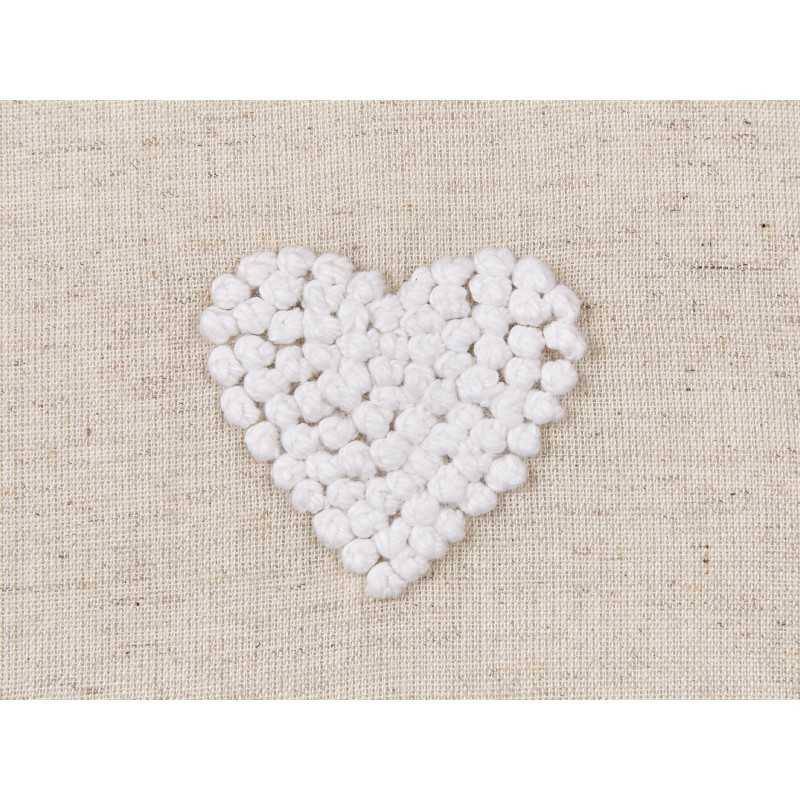 Bawełniana poduszka dekoracyjna w serca 30 x 50 cm beżowa GAZANIA