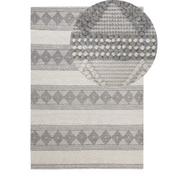 Dywan wełniany 140 x 200 cm beżowo-szary BOZOVA