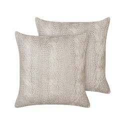 Zestaw 2 poduszek dekoracyjnych CONSTYLIS Bawełna 45 x 45 cm Beżowoszary Jednolity