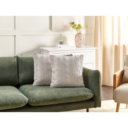 Zestaw 2 poduszek dekoracyjnych CONSTYLIS Bawełna 45 x 45 cm Beżowoszary Jednolity