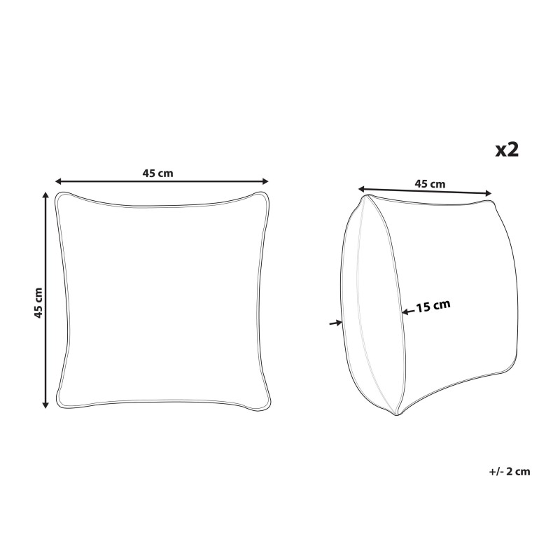 Zestaw 2 poduszek dekoracyjnych CONSTYLIS Bawełna 45 x 45 cm Beżowoszary Jednolity