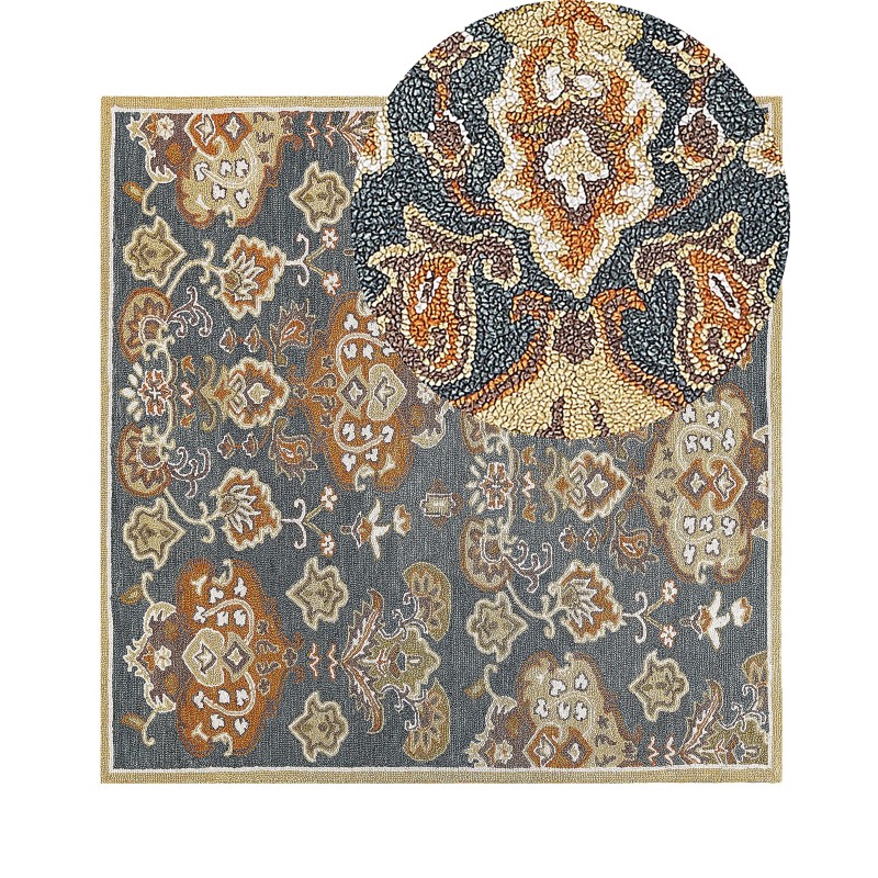 Dywan wełniany 200 x 200 cm wielokolorowy UMURLU