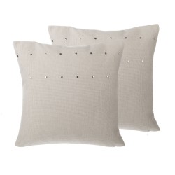 Zestaw 2 poduszek dekoracyjnych GAURA 45 x 45 cm Jasnobeżowy Jednolity