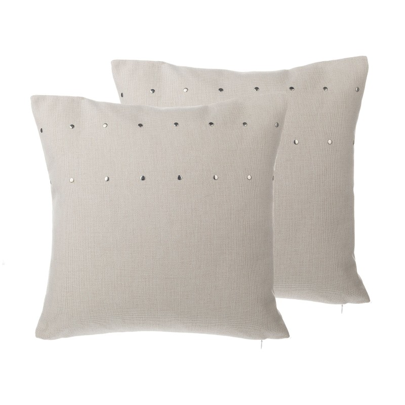 Zestaw 2 poduszek dekoracyjnych GAURA 45 x 45 cm Jasnobeżowy Jednolity