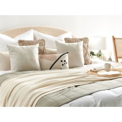 Zestaw 2 poduszek dekoracyjnych GAURA 45 x 45 cm Jasnobeżowy Jednolity