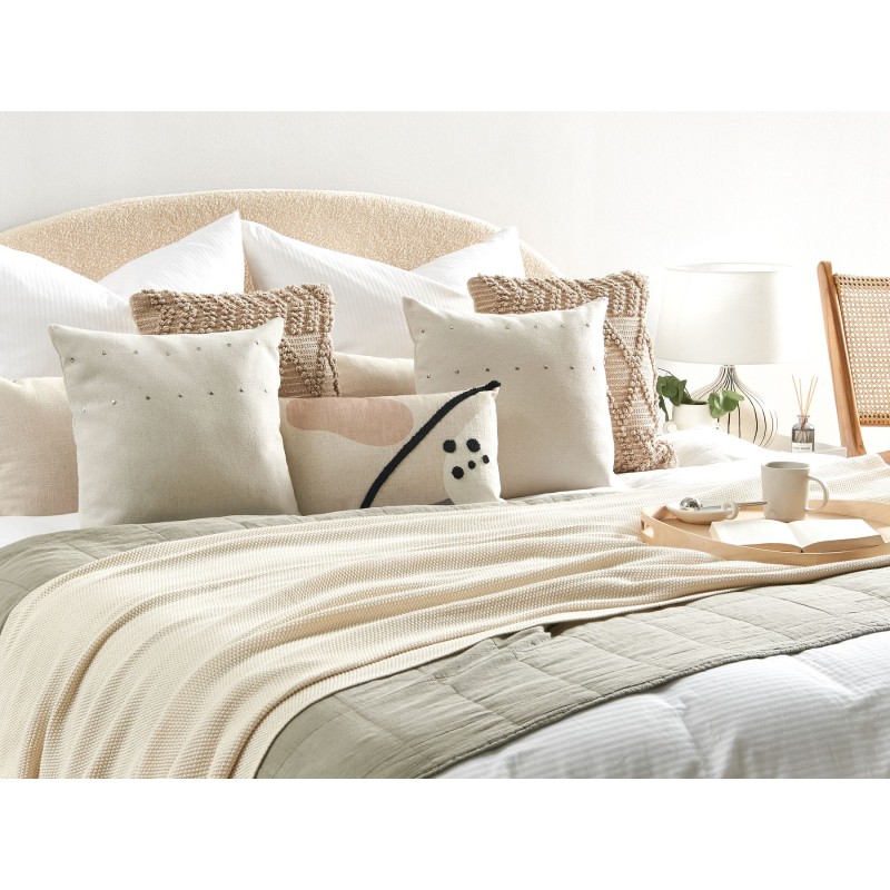 Zestaw 2 poduszek dekoracyjnych GAURA 45 x 45 cm Jasnobeżowy Jednolity