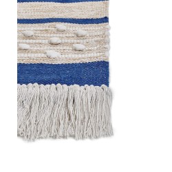 Dywan bawełniany 80 x 150 cm niebieski z beżowym KONDHALI