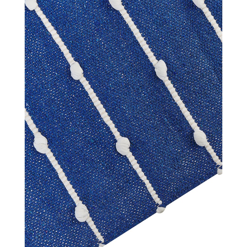 Dywan bawełniany 80 x 150 cm niebieski z beżowym KONDHALI