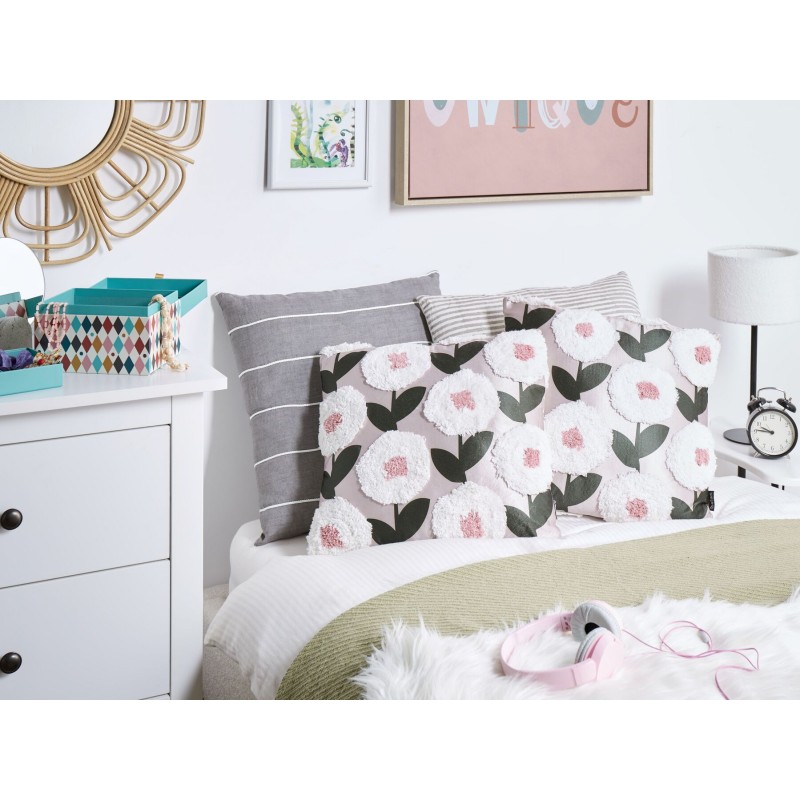 Zestaw 2 poduszek dekoracyjnych KUNRI Bawełna 45 x 45 cm Kolorowy Wzór kwiatowy