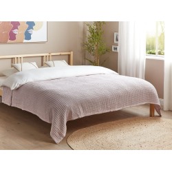 Narzuta na łóżko CHAGYL Bawełna 200 x 220 cm Pastelowy róż