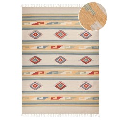 Dywan bawełniany kilim 140 x 200 cm wielokolorowy APARAN