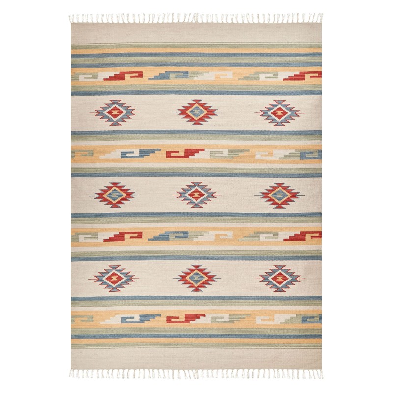Dywan bawełniany kilim 140 x 200 cm wielokolorowy APARAN