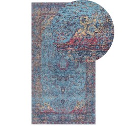 Dywan bawełniany 80 x 150 cm niebieski KANSU