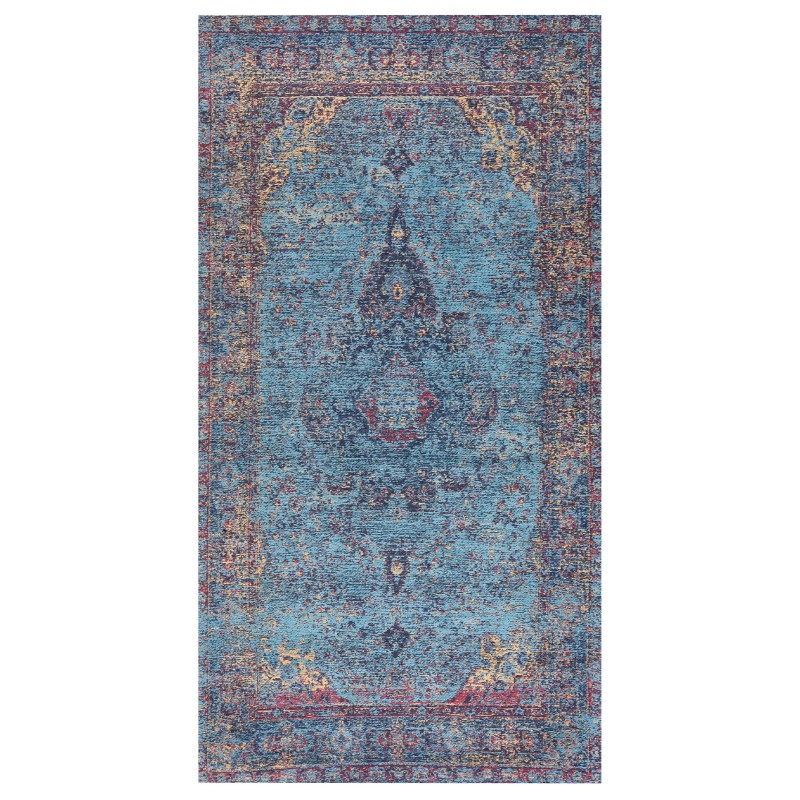 Dywan bawełniany 80 x 150 cm niebieski KANSU