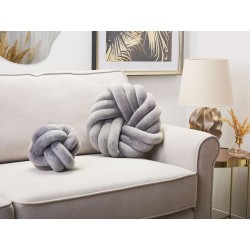 Poduszka dekoracyjna AKOLA Welur 30 x 30 cm Szary Jednolity