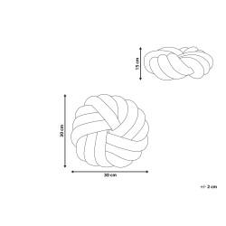 Poduszka dekoracyjna AKOLA Welur 30 x 30 cm Szary Jednolity
