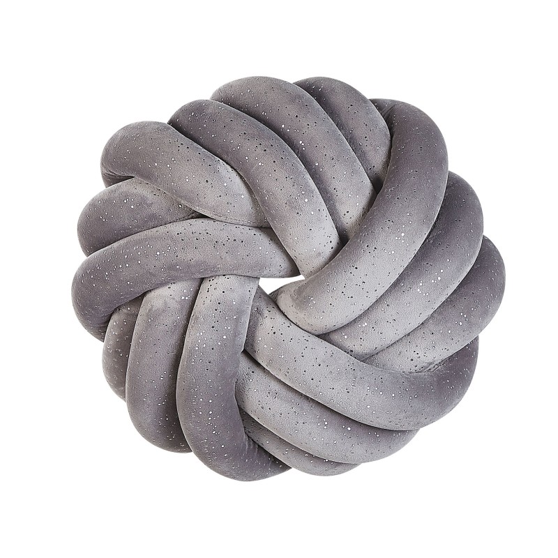 Poduszka dekoracyjna AKOLA Welur 30 x 30 cm Szary Jednolity