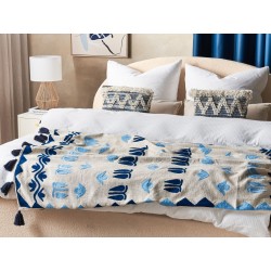 Koc BHIND Bawełna 130 x 180 cm Beżowy