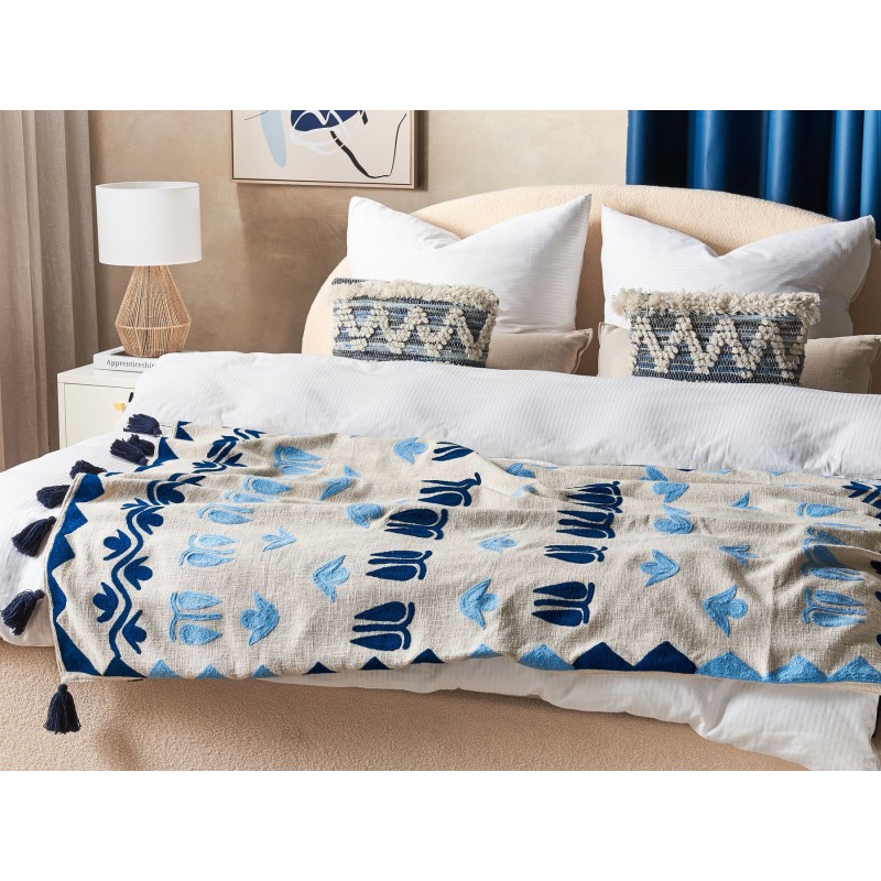 Koc BHIND Bawełna 130 x 180 cm Beżowy