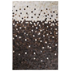 Dywan patchwork skórzany 140 x 200 cm brązowo-beżowy EYIM