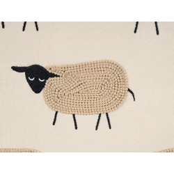 2 poduszki dekoracyjne w owce z frędzlami 45 x 45 cm beżowa BANNU