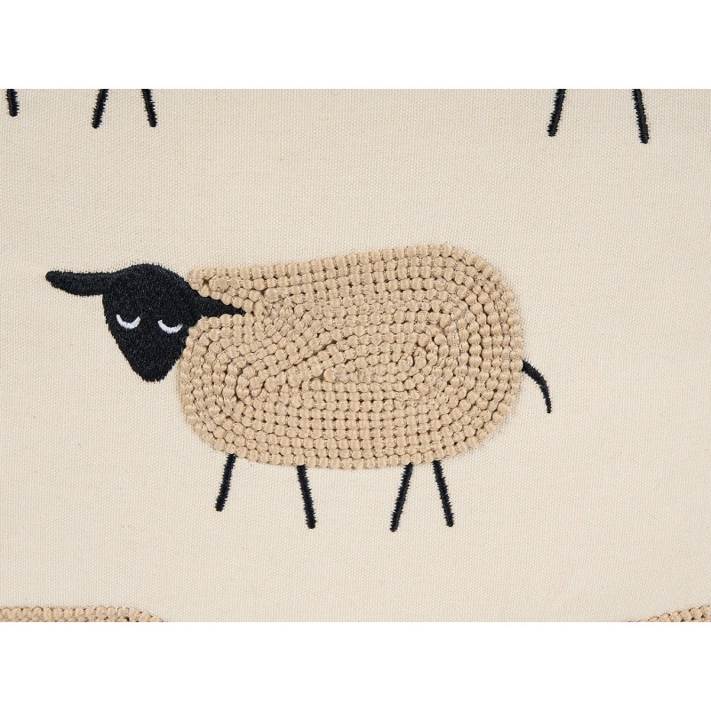 2 poduszki dekoracyjne w owce z frędzlami 45 x 45 cm beżowa BANNU