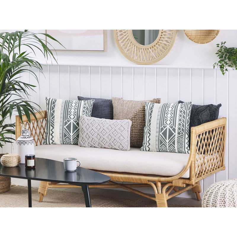 Zestaw 2 poduszek dekoracyjnych LAURUS 45 x 45 cm Szary Wzór geometryczny