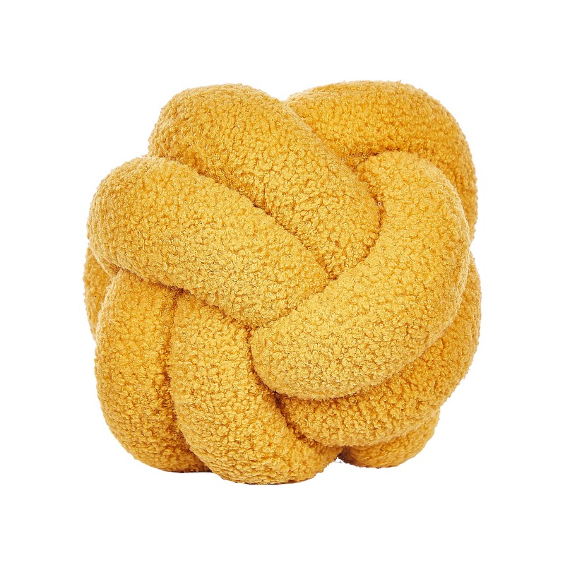Zestaw 2 poduszek dekoracyjnych MALNI Boucle 19 x 19 cm Musztardowy Jednolity