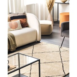 Dywan 200 x 200 cm beżowo-czarny MUTKI