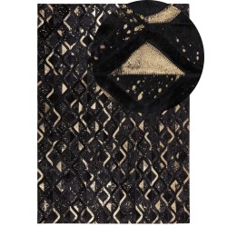 Dywan skórzany 140 x 200 cm czarny DEVELI