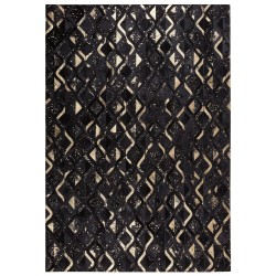 Dywan skórzany 140 x 200 cm czarny DEVELI