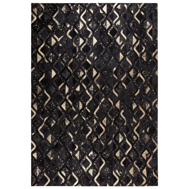 Dywan skórzany 140 x 200 cm czarny DEVELI