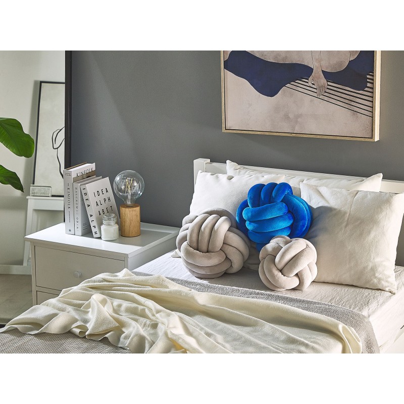 Poduszka dekoracyjna MALNI Welur 20 x 20 cm Jasnoszary Jednolity