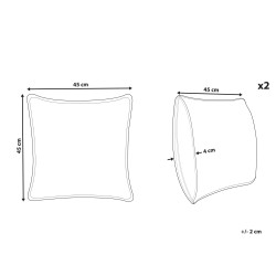 Zestaw 2 poduszek dekoracyjnych YUZURI Welur 45 x 45 cm Szmaragdowy Wzór zwierzęcy