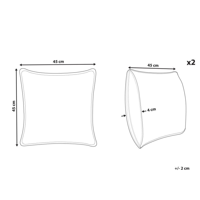 Zestaw 2 poduszek dekoracyjnych YUZURI Welur 45 x 45 cm Szmaragdowy Wzór zwierzęcy