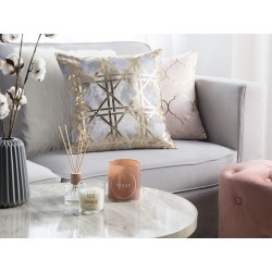 Zestaw 2 poduszek dekoracyjnych CASSIA 45 x 45 cm Szary Wzór geometryczny