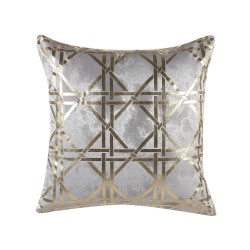 Zestaw 2 poduszek dekoracyjnych CASSIA 45 x 45 cm Szary Wzór geometryczny