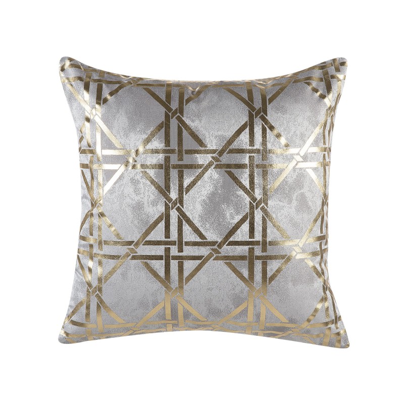 Zestaw 2 poduszek dekoracyjnych CASSIA 45 x 45 cm Szary Wzór geometryczny