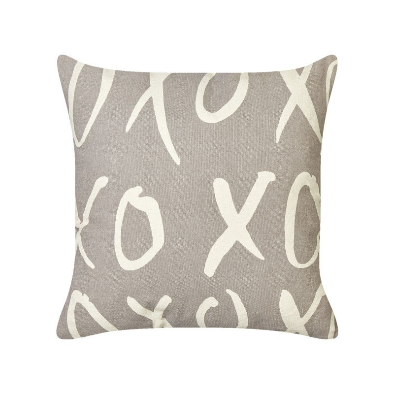 Zestaw 2 poduszek dekoracyjnych TELOPEA Bawełna 45 x 45 cm Szary Z napisami