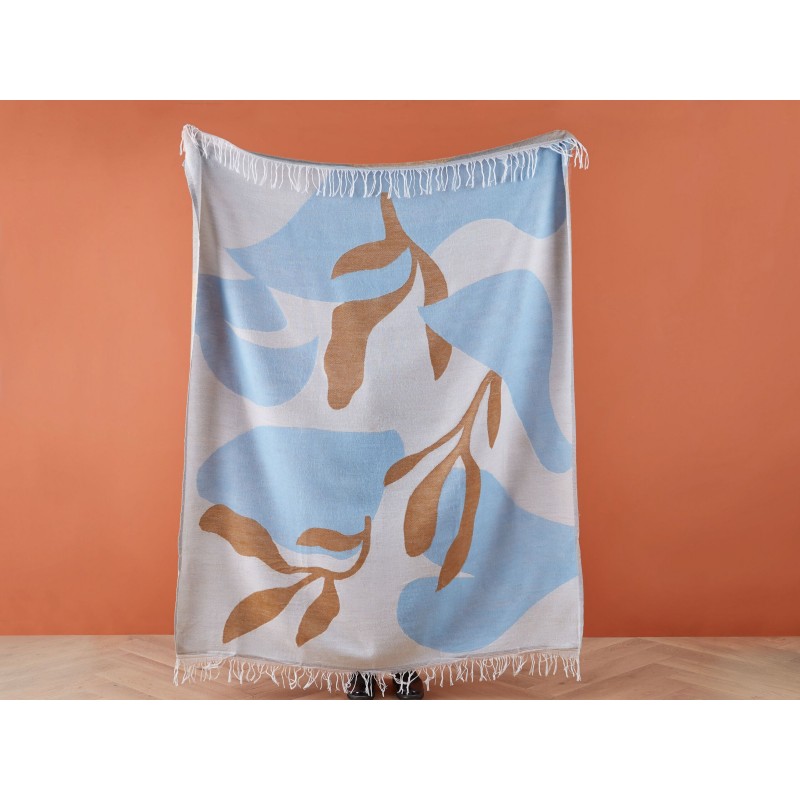 Koc HAKUI 130 x 170 cm Niebieski