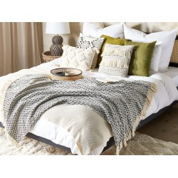 Koc CHYAMA Bawełna 125 x 150 cm Czarny/ biały