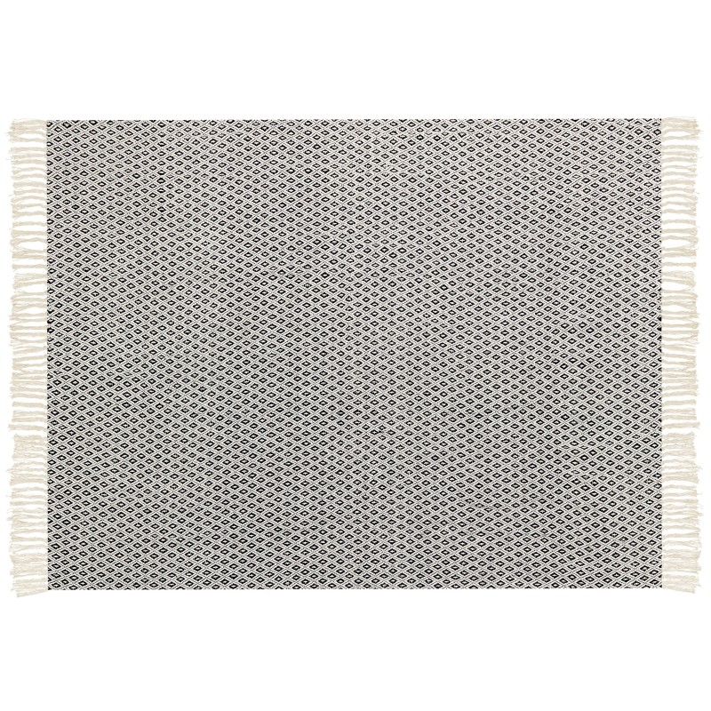 Koc CHYAMA Bawełna 125 x 150 cm Czarny/ biały