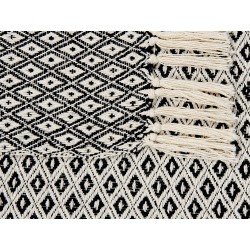 Koc CHYAMA Bawełna 125 x 150 cm Czarny/ biały