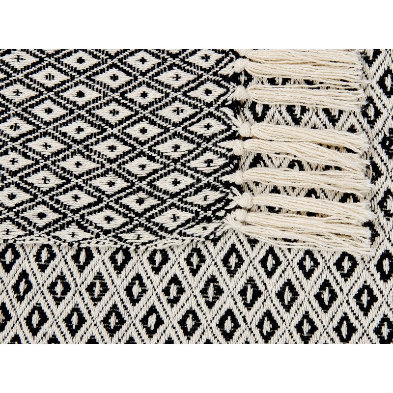 Koc CHYAMA Bawełna 125 x 150 cm Czarny/ biały