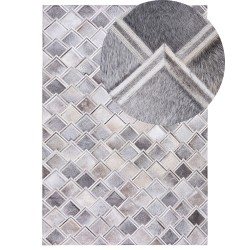 Dywan skórzany 140 x 200 cm szary AGACLI