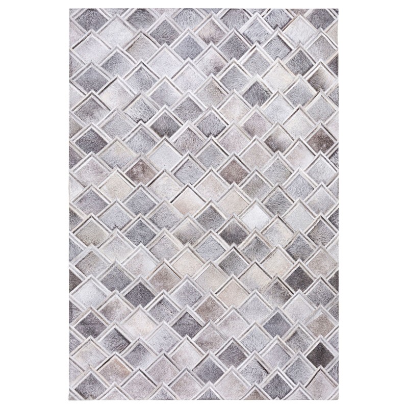 Dywan skórzany 140 x 200 cm szary AGACLI