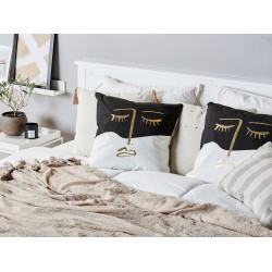 Zestaw 2 poduszek dekoracyjnych ABELIA Bawełna 45 x 45 cm Czarny/ biały Wzór abstrakcyjny