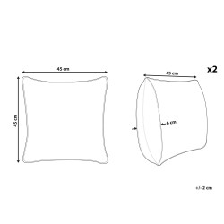 Zestaw 2 poduszek dekoracyjnych ABELIA Bawełna 45 x 45 cm Czarny/ biały Wzór abstrakcyjny