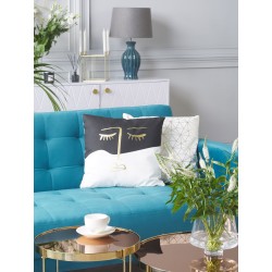 Zestaw 2 poduszek dekoracyjnych ABELIA Bawełna 45 x 45 cm Czarny/ biały Wzór abstrakcyjny