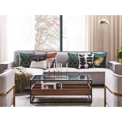 Zestaw 2 poduszek dekoracyjnych ABELIA Bawełna 45 x 45 cm Czarny/ biały Wzór abstrakcyjny